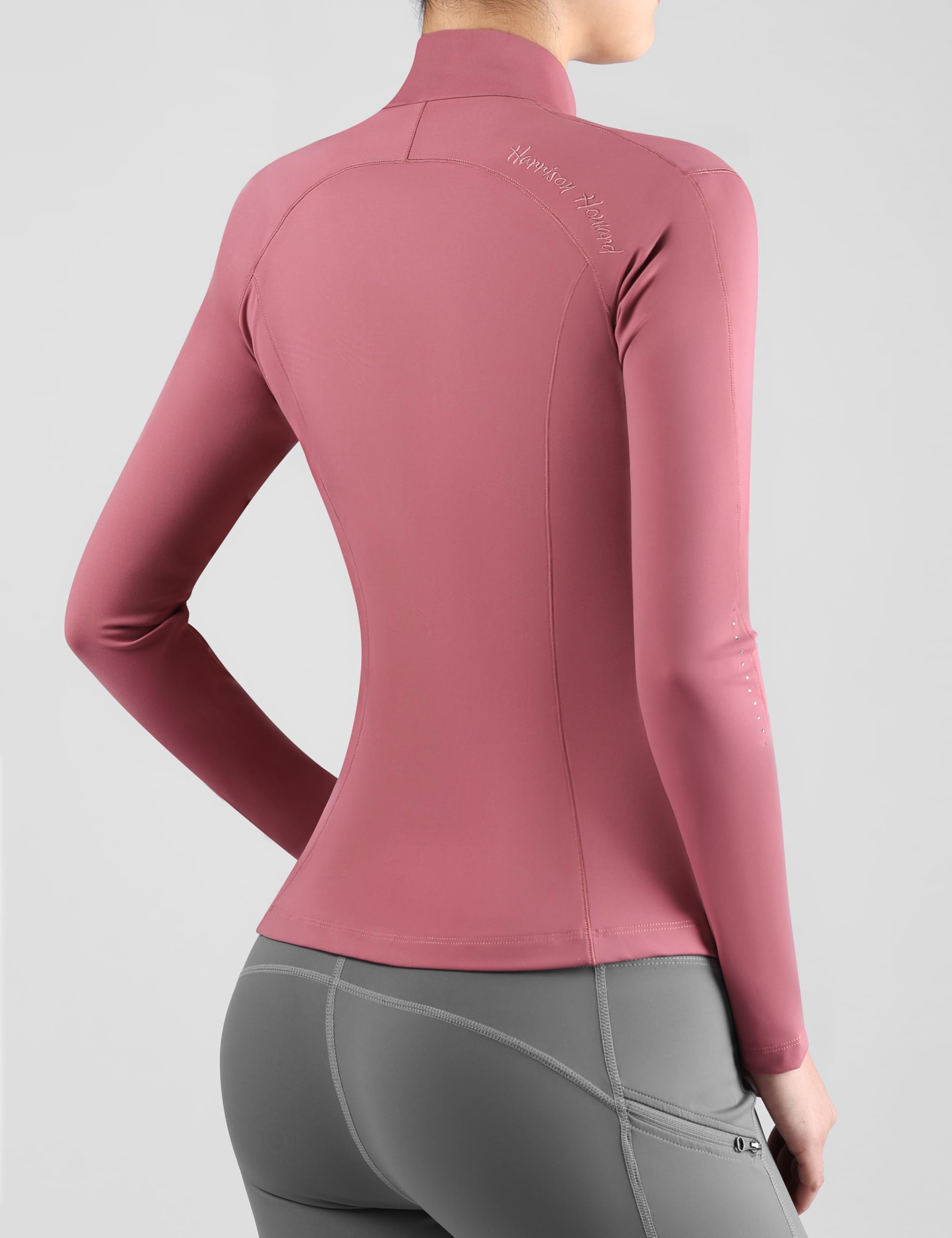 Harrison Howard Chaqueta Equestrian Softshell para mujer - Camiseta elástica con cremallera completa