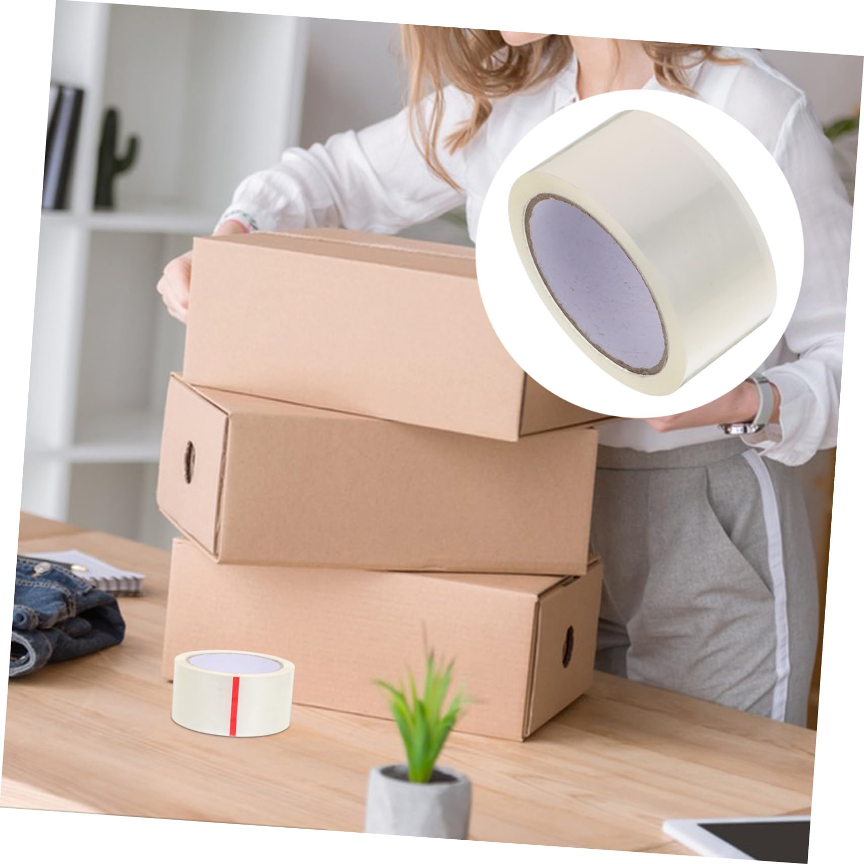 NUOBESTY 5 Rollen Klebeband für Verpackungen Transparentes Starkes Paketklebeband Versenden Umziehen für Büroanwendungen Geräuscharm Breit Vielseitig Einsetzbar