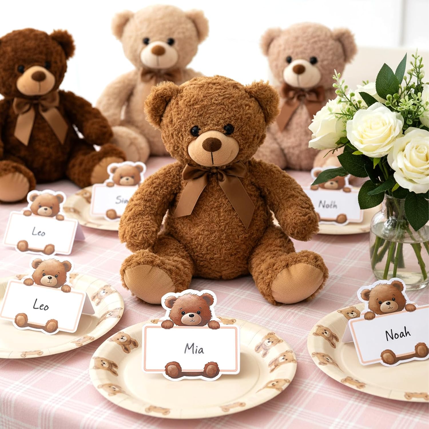 50 Pcs Bear Baby Shower Place Cards for Table Setting