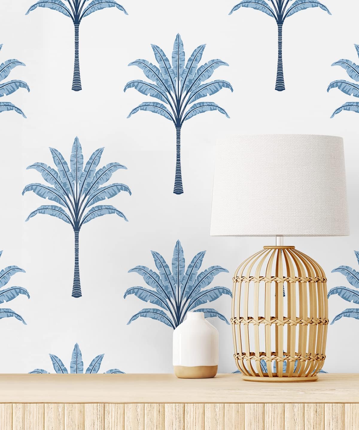 NextWall Harry & Grace Montgomery Palm Peel and Stick Wallpaper (Blue Lake)