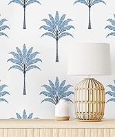 Vista 6 de NextWall Harry & Grace Montgomery - Papel tapiz para despegar y pegar de palma (lago azul)