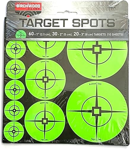 Miniatura 2 de Birchwood Casey Target Spots - Objetivos de disparo de papel autoadhesivo de alto contraste naranjaverde para práctica de armas