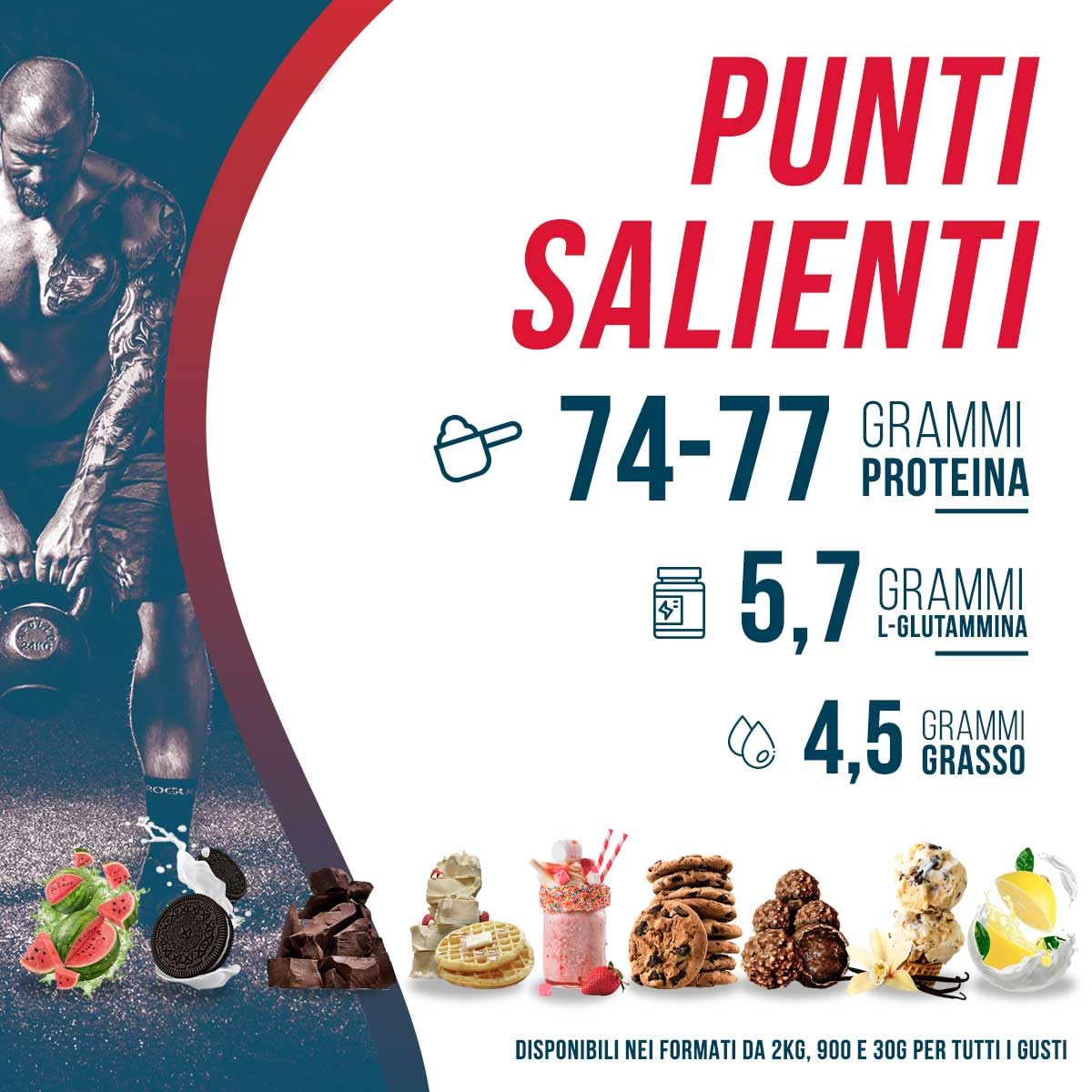 Premium Whey Protein | Aumentare la massa muscolare | Alta concentrazione di proteine WPC80 Pure | Kyowa Quality® (2 kg (Paquete de 1), Cioccolatino Rocher)