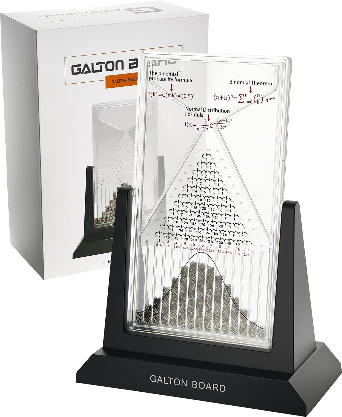 Dimind Galton Board Probability Demonstration Model - 12.6in Large Physics Learning Desk Toy with 17500 Metal Beads | Statistical Law Experiment Tool