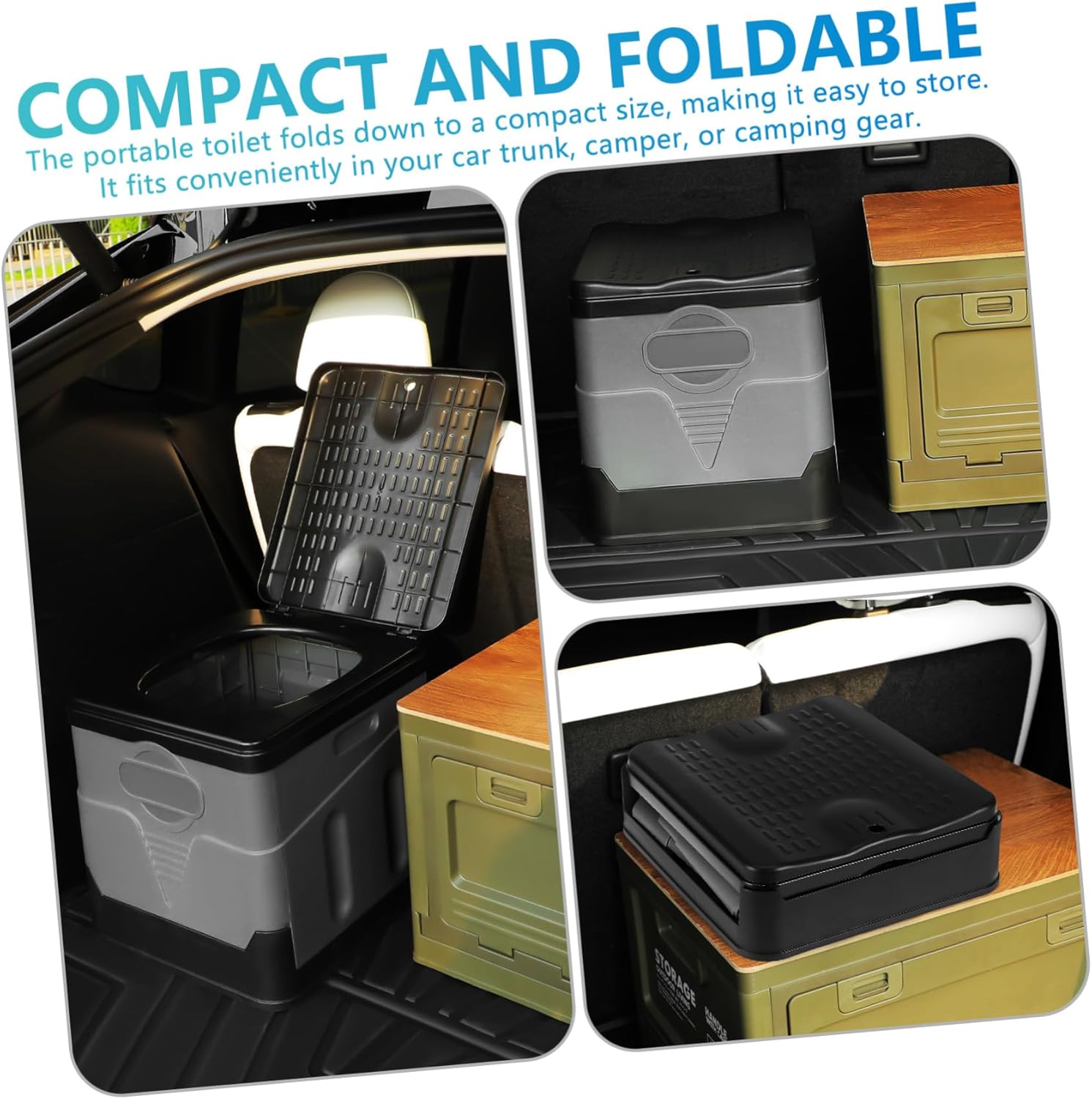 OUNONA Portable Folding Toilet for Adults Emergency Camping Toilet Lid for Road Trips and Outdoor Use Sturdy and Easy to Clean