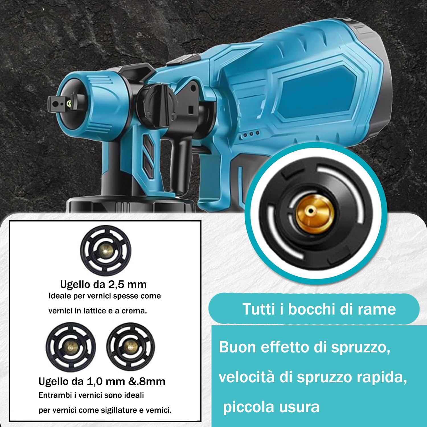 Akku Farbsprühsystem 500W HVLP - Mit 2 Akkus & 1000ML Behälter