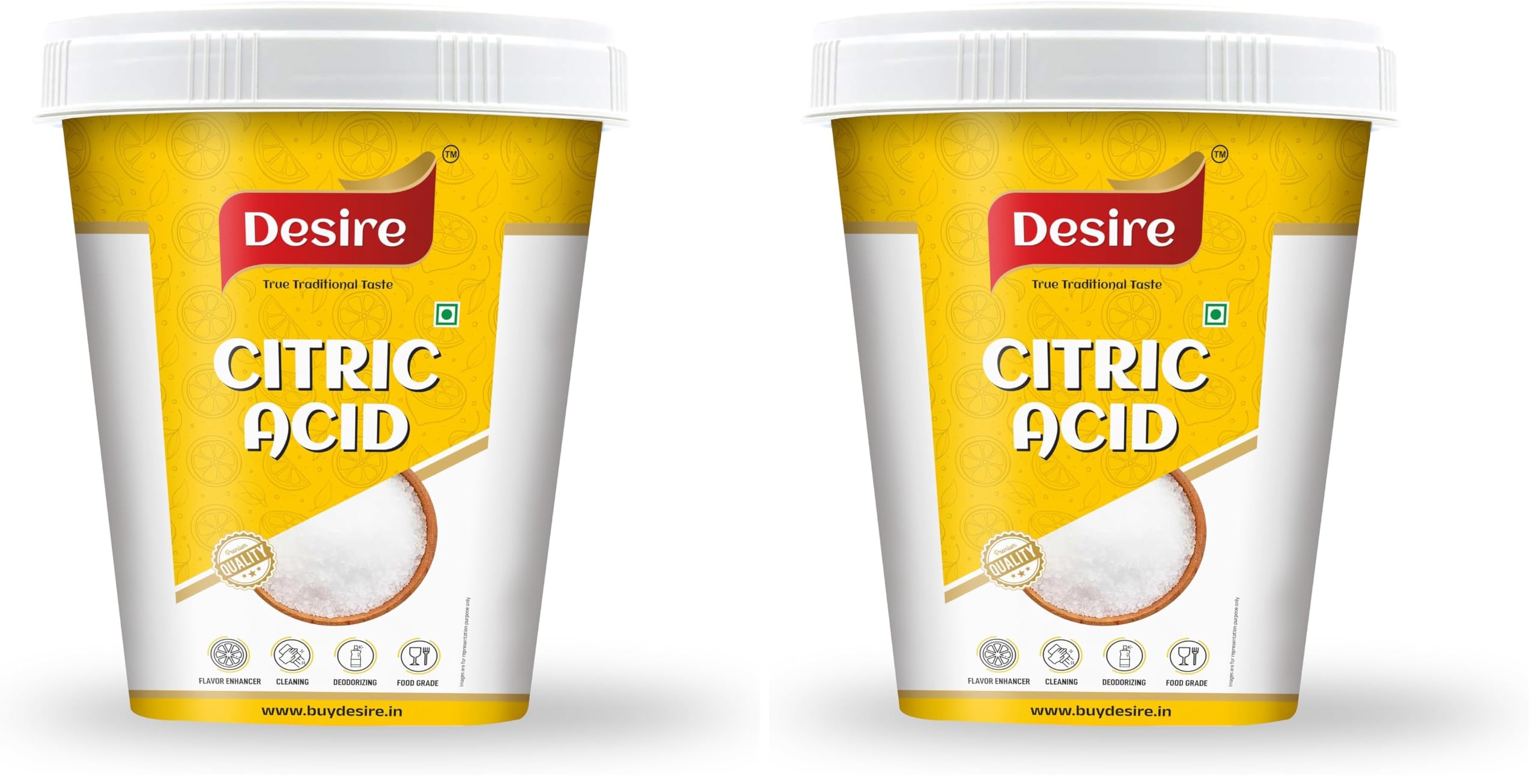 Desire Pure Citric Acid Crystals 900g | 100% Food Grade Nimbu Sat | Natural Preservative & Flavor Enhancer | For Cleaning, Cooking, Pickling & Household Use (Pack of 2)-image-43