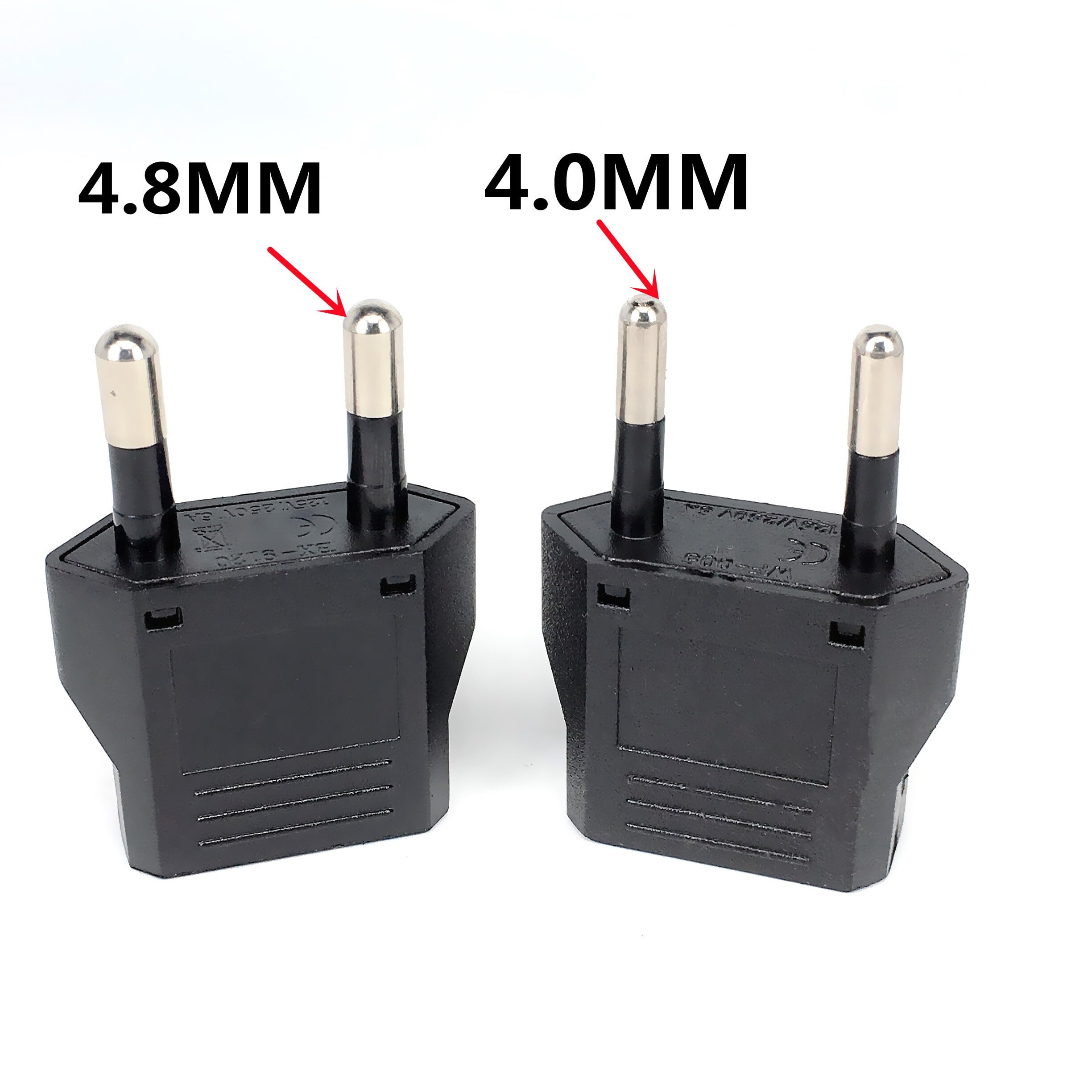 1-50 pezzi Adattatore spina EU Euro KR Adattatore spina USA a UE Adattatore da viaggio KR UE Adattatore elettrico Convertitore spina EU KR Prese di corrente Presa CA(Black 4.0MM,50PCS)