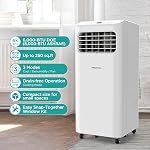 Hisense Portable Air Conditioner 6,000 BTU Cooling Dehumidifier Fan for Smaller Room up to 250 sq ft, Remote Control, White