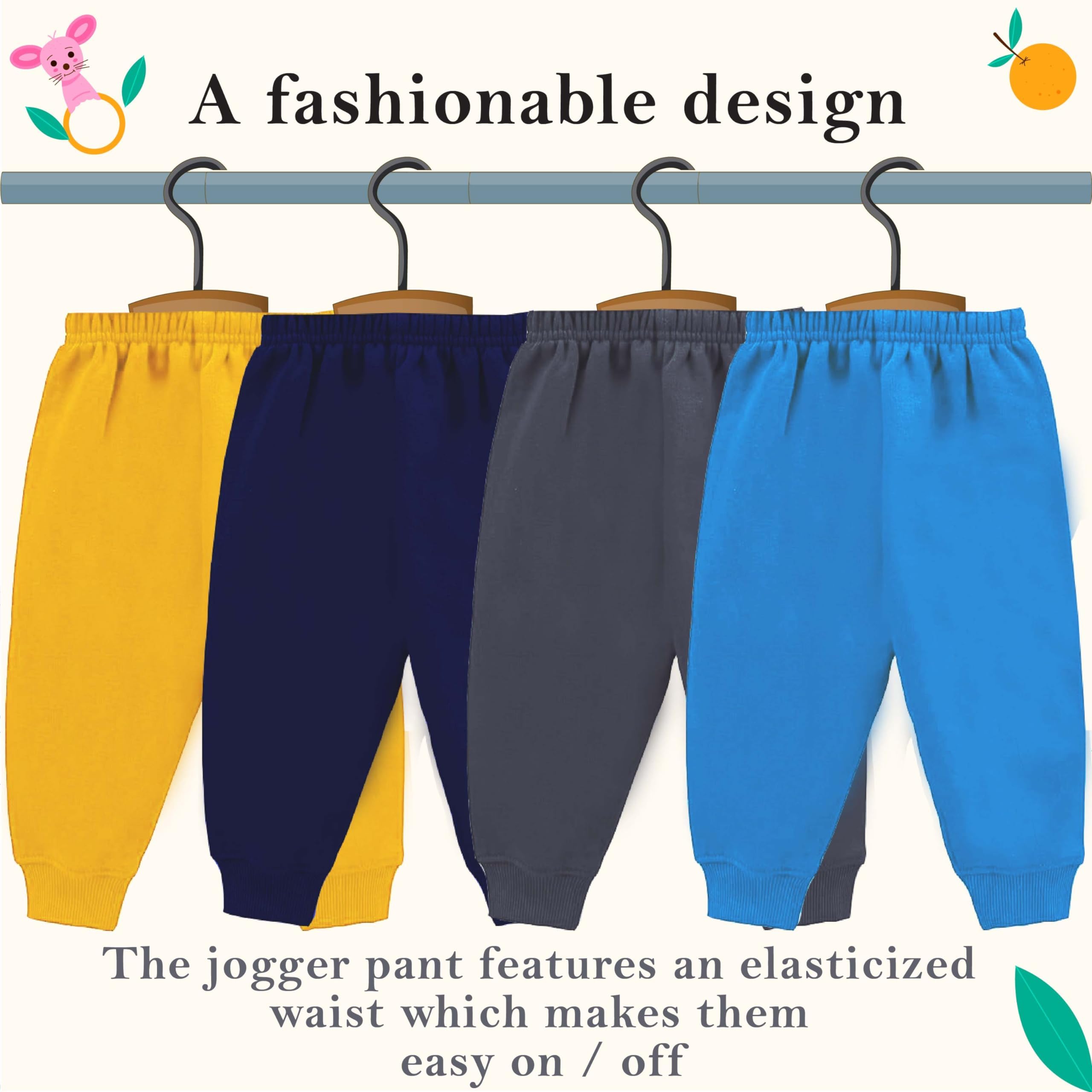 Toddylon Baby Boys And Girls Pajama Kids Cotton Track Pants Regular Fit Summer Wear Pyjama | Lower | Trackpants (Pyjamas Only) (Pack of 5) (2 Years-3 Years) 4