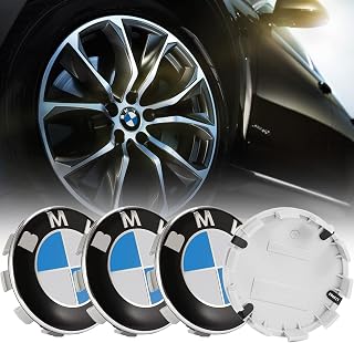 HOKTI 4pcs Wheel Center Caps Replacements for B-M-W: 68mm Center Wheel Caps, Center Caps, Wheel Caps, Car Wheel Emblem-Blue White