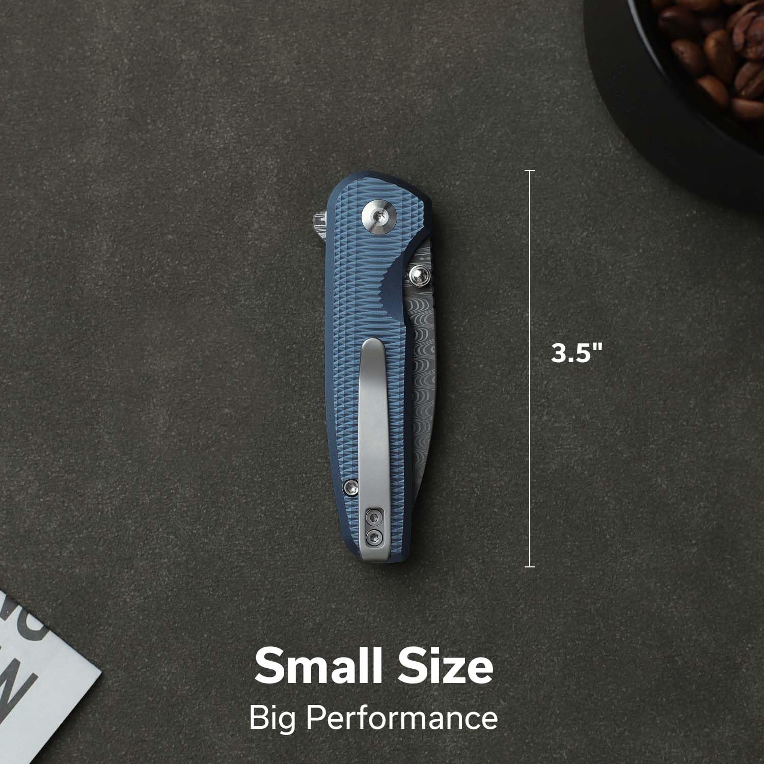 CIVIVI Mini Shakan Pocket Knife for EDC, Small Folding Knife with 2.48" Nitro-V Blade Aluminum Handle, Reversible Deep-Carry Clip C20052F-DS1