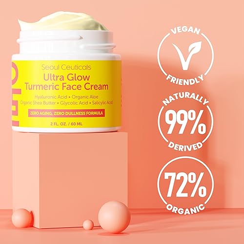 Miniatura 3 de SeoulCeuticals Crema coreana de cúrcuma para el cuidado de la piel, hidratante facial coreano para piel seca y opaca - Belleza coreana K Beauty para