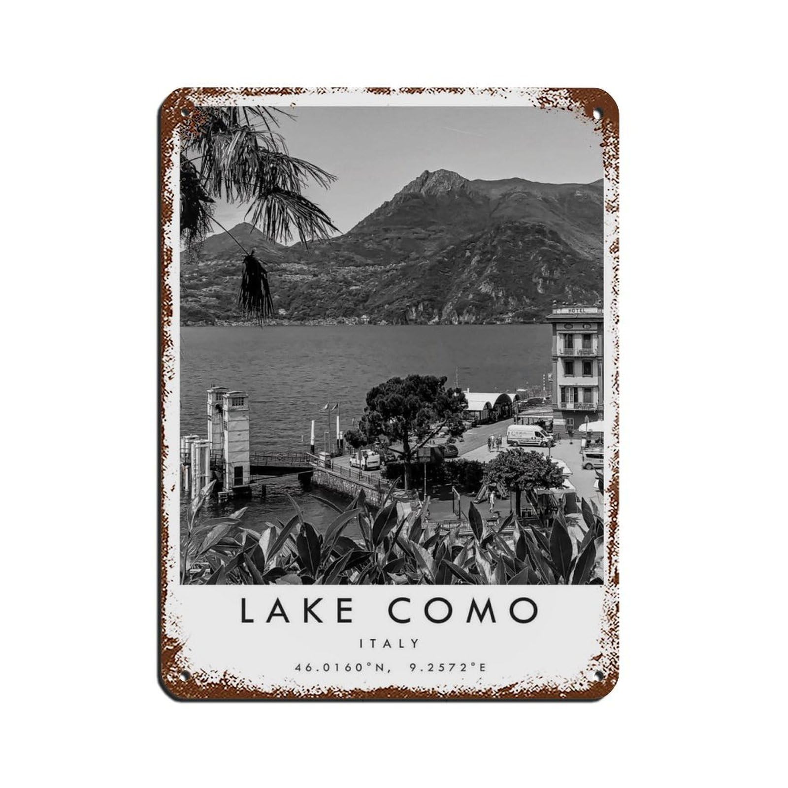 Lake Como Travel (3) Tin Sign Vintage Metal Pub Club Cafe Bar Home Wall Art Decoration Poster Retro 12x16inch(30x40cm)