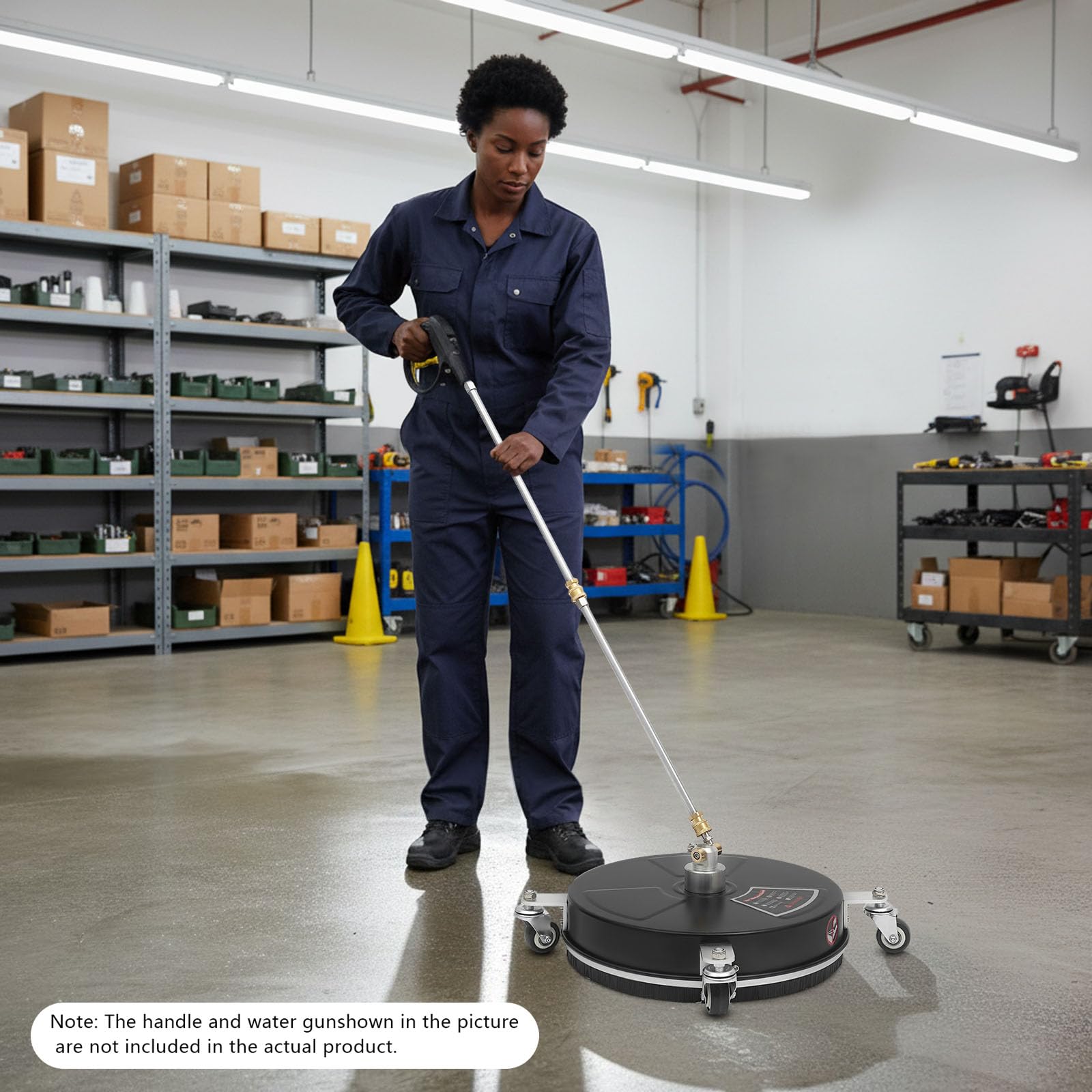 Limpiador de superficies profesional de acero inoxidable, 2000 psi, 38 cm, 1,8 GPM, para terraza, hormigón y acera, con 4 ruedas y 2 boquillas de pulverización de repuesto, accesorios para limpiadores