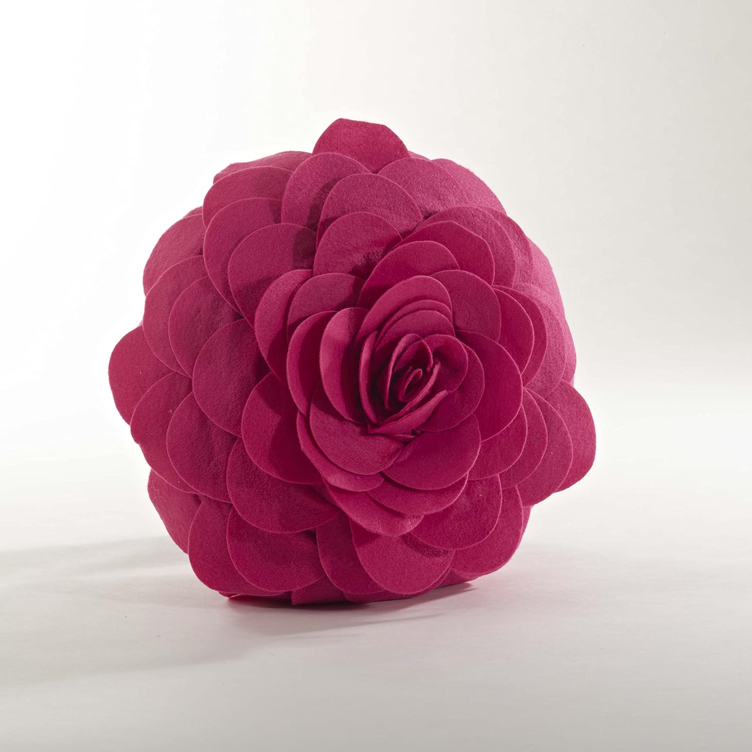 Fuchsia Rose Flower Design Square Throw Pillow