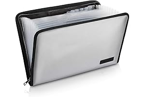 Fireproof and Waterproof Document Bag with 13 Pockets Zipper Closure