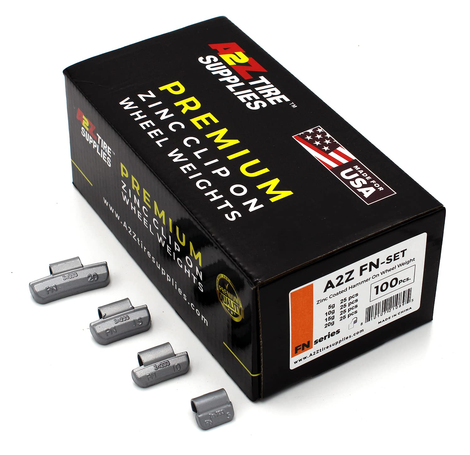 Martillo de la serie FN sobre pesas de rueda de zinc recubiertas (5g-10g-15g-20g) 25 piezas