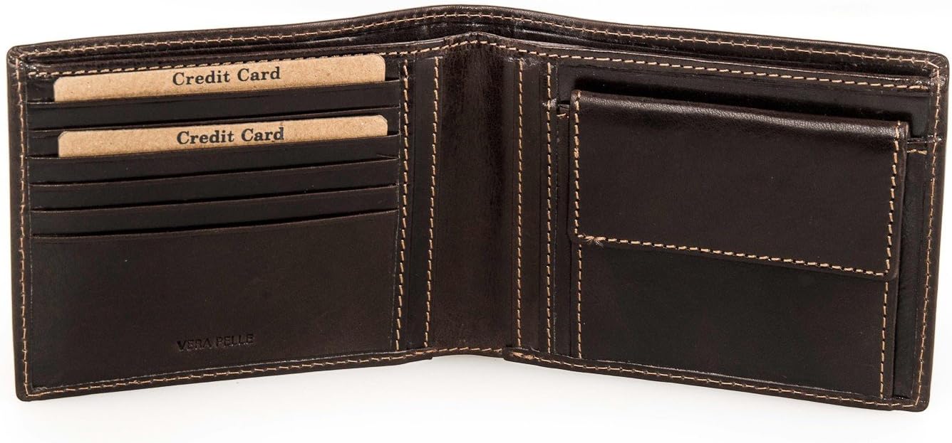 Wallet man LUCIANO POLLINI moro real leather with coin purse A3284