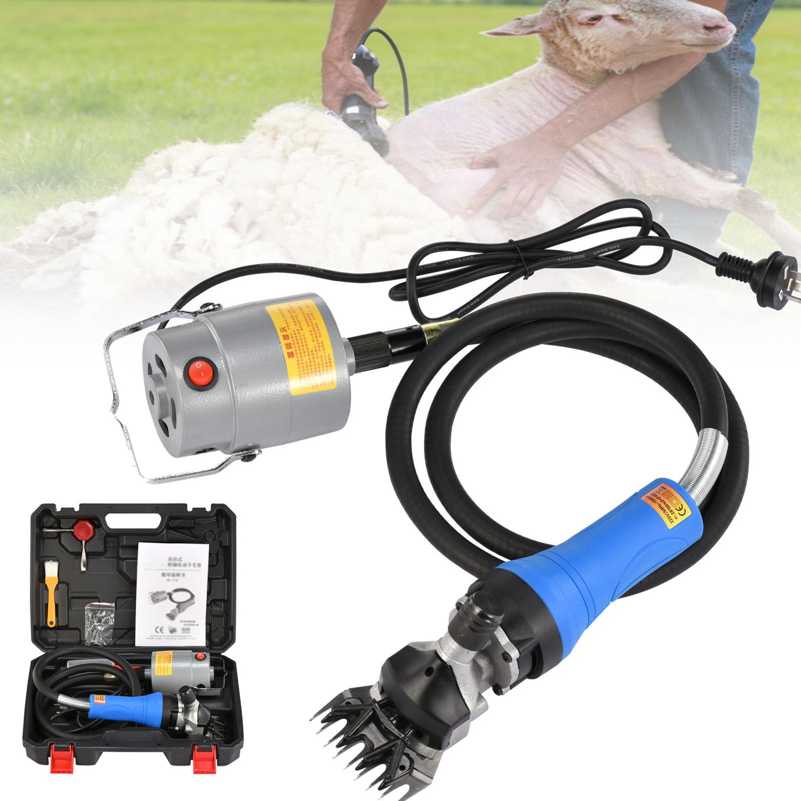 Tosatrice Elettrica 1000W per Pecore 13 Denti Rasoio per Lana