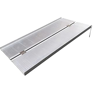 Motorhot 5 ft Portable Folding Wheelchairs Ramp Aluminum Utility Loading Ramps fit for Wheelchair Scooters Mobility