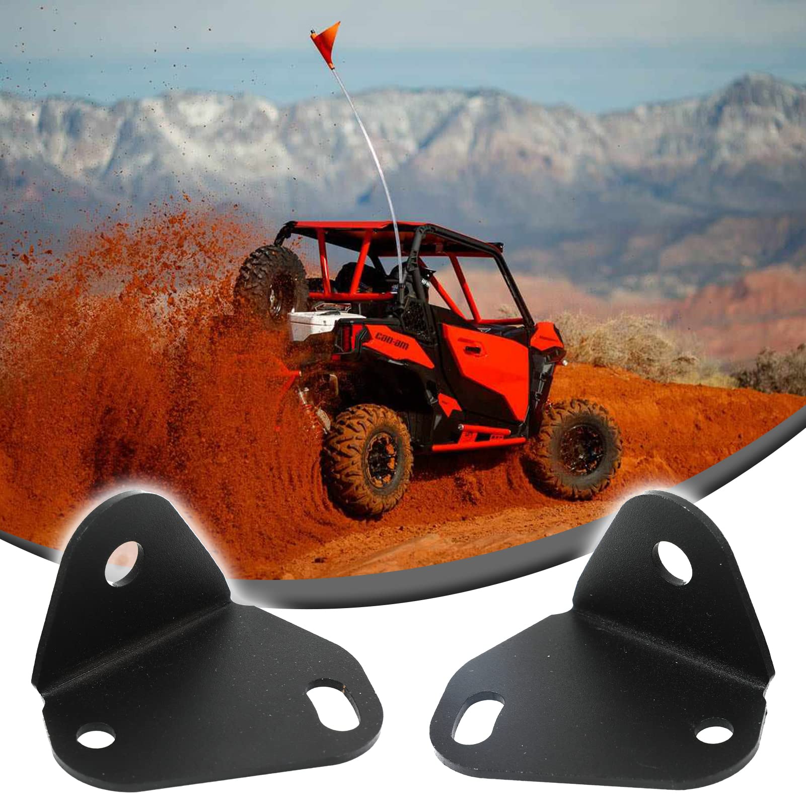 Acmex2Pcs Adjustable Rear Pillar Flag Antenna Mounting Brackets Compatible with 2017-2019 Maverick X3 Max Turbo DS RS RR Rear LED Whip Light Brackets Adjustable for X3