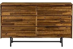 Cusco 6 Drawer Bedroom Dresser, Antique Acacia Wood