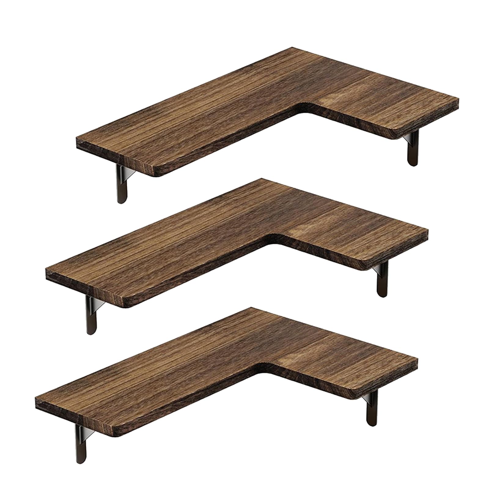 Tsophreniq Wall Mounted Wood Corner Shelf Stylish Wall Corner Shelving Holder Effective Wood Floating Storage Holder Rack Shelf
