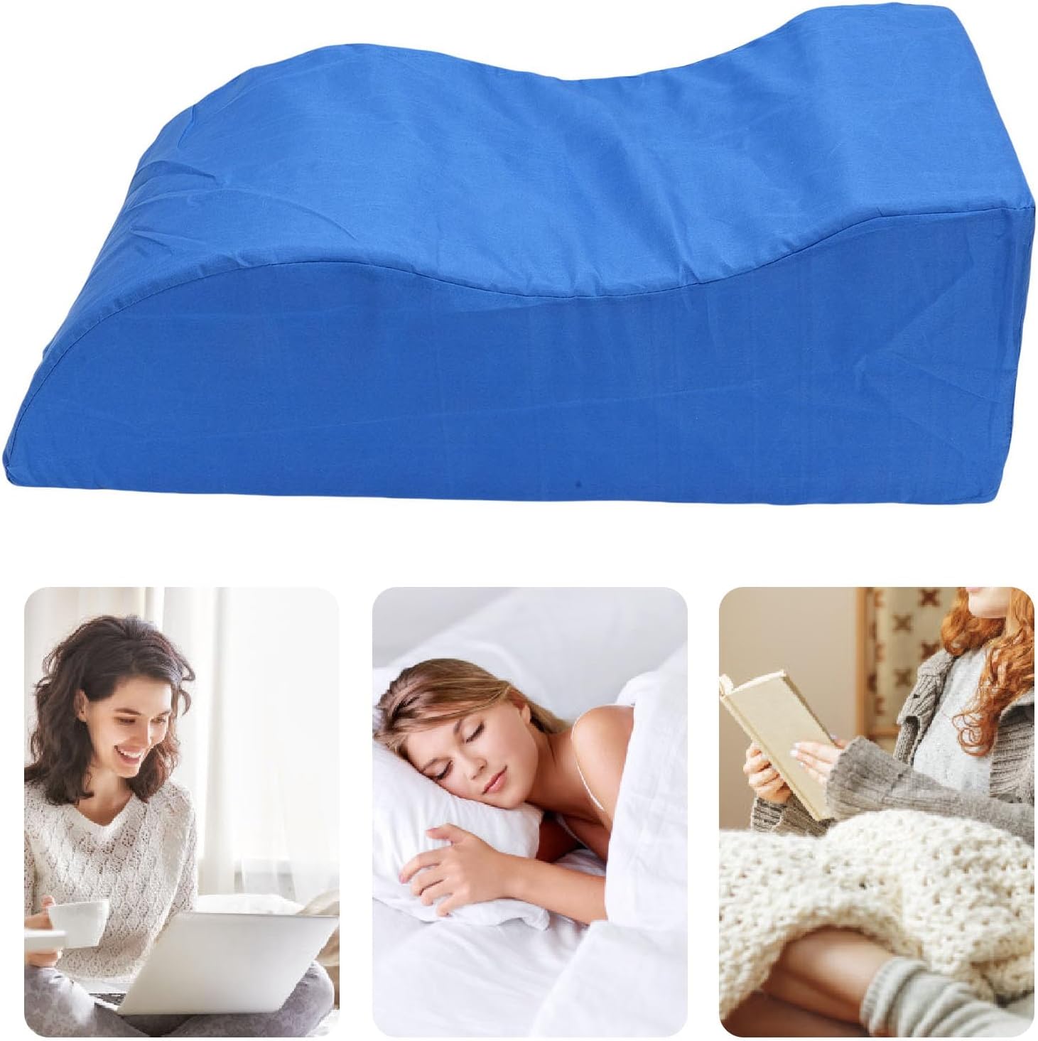 Leg Elevation Pillow Wedge for Sleeping, Soft Supportive Sponge, Lightweight 12.7oz - Comfortable Leg Support, Anti - Slip Design, Removable Washable Cover for Better Rest and