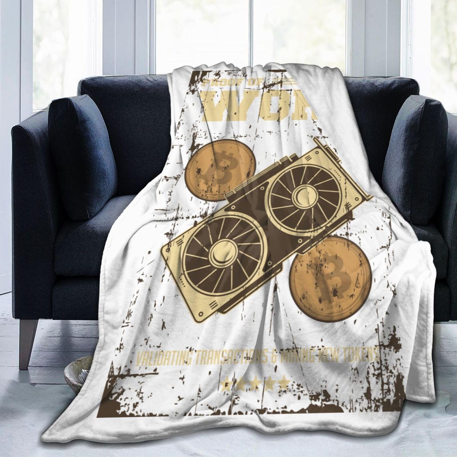 Amazon.com: Crypto Cryptocurrency Bitcoin Throw Blanket 50
