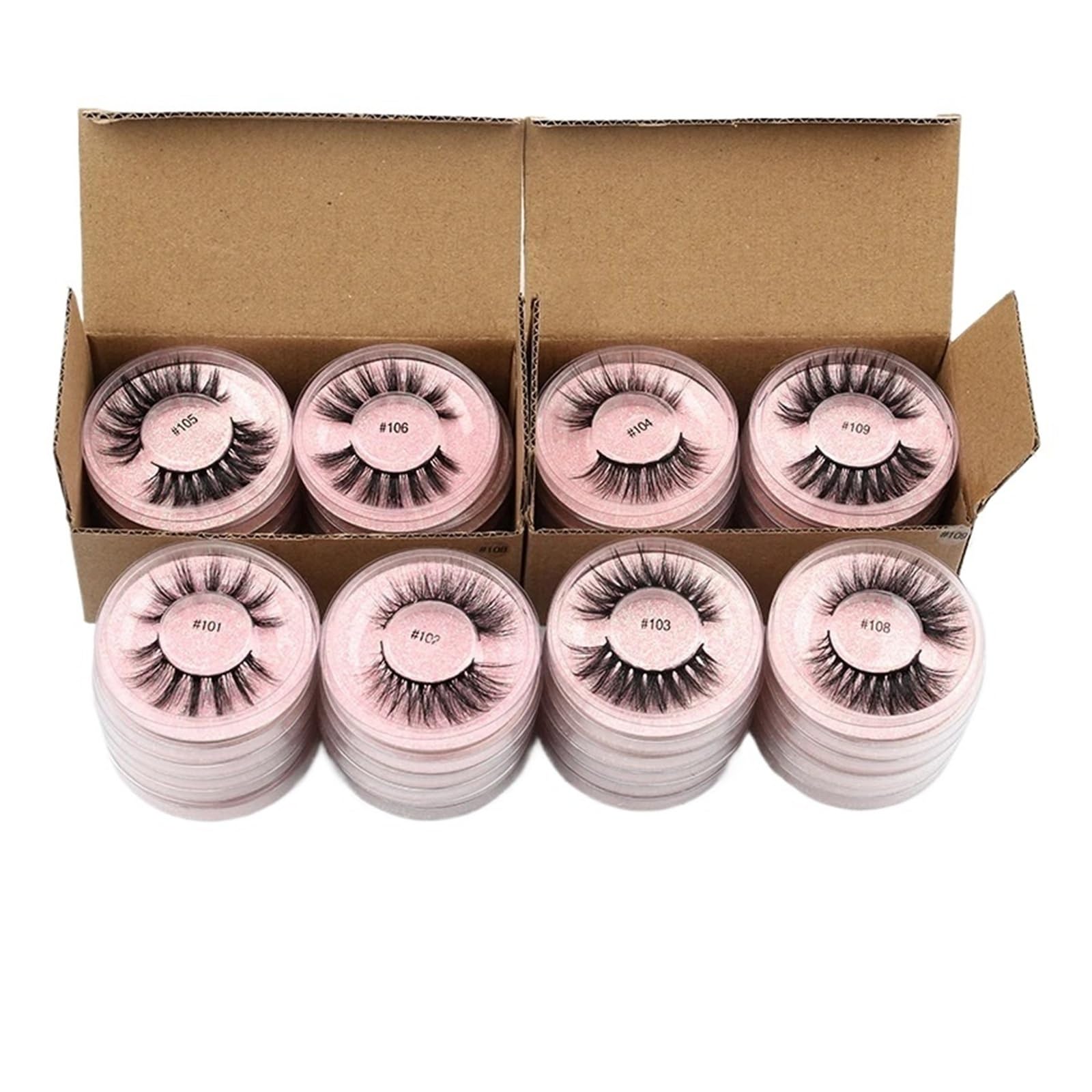 UAMOU Lashes 4 50 100 Pcs Eyelashes Bulk 3D Mink Lashes Makeup Natural False Eyelashes Wispy Long Faux