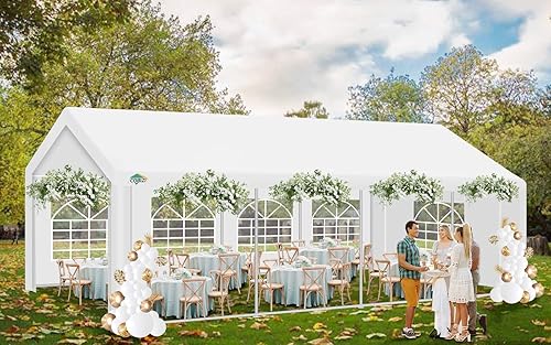 Miniatura 9 de COBIZI Tienda de campaña para fiestas de 13 x 26 pies, tienda de campaña resistente con paredes laterales extraíbles, gran tienda de campaña para