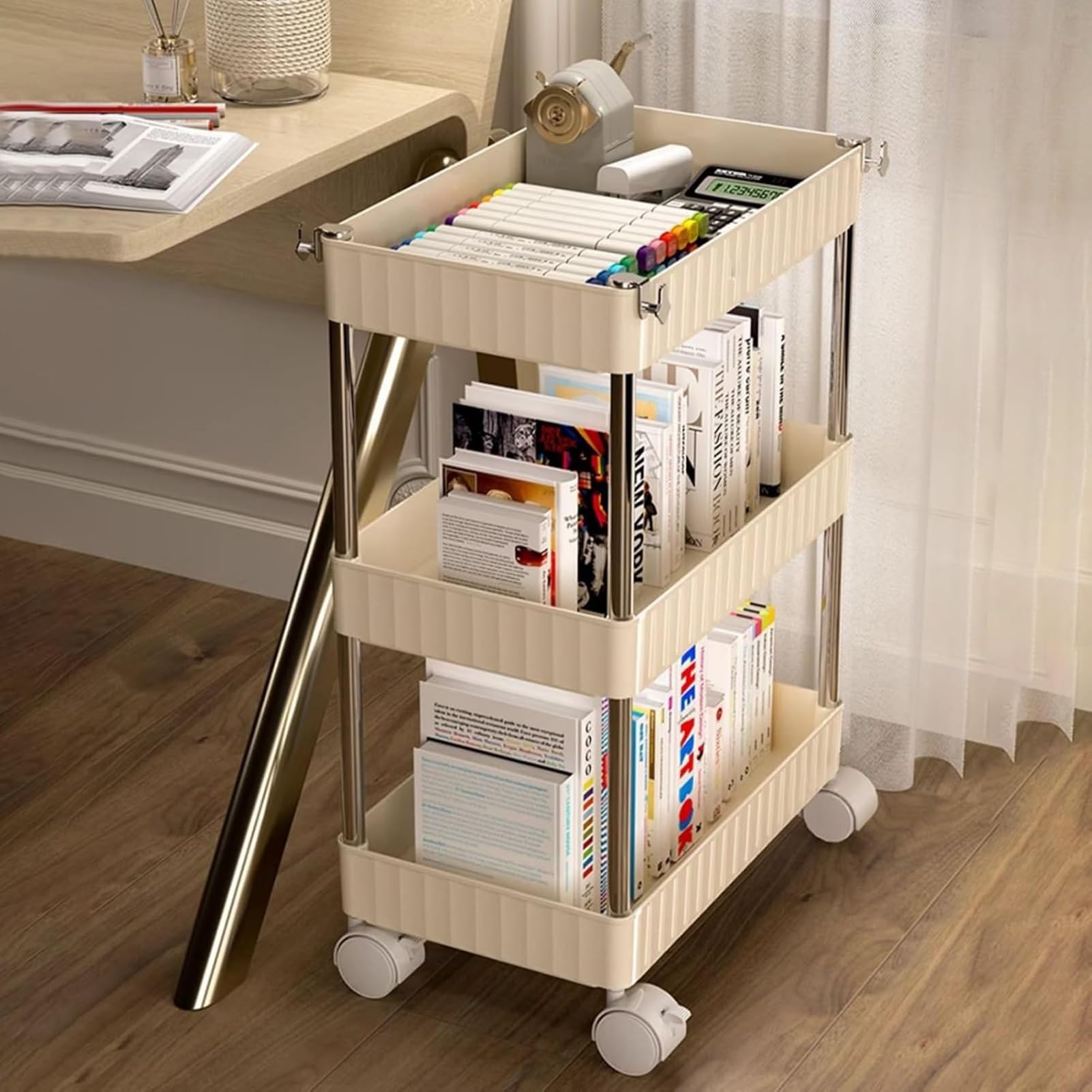 Schmaler Rollwagen, Badezimmer-Organizer, Heim- und Küchenutensilien, ideal für Wäsche und Organisation (35 x 15 x 60 cm)