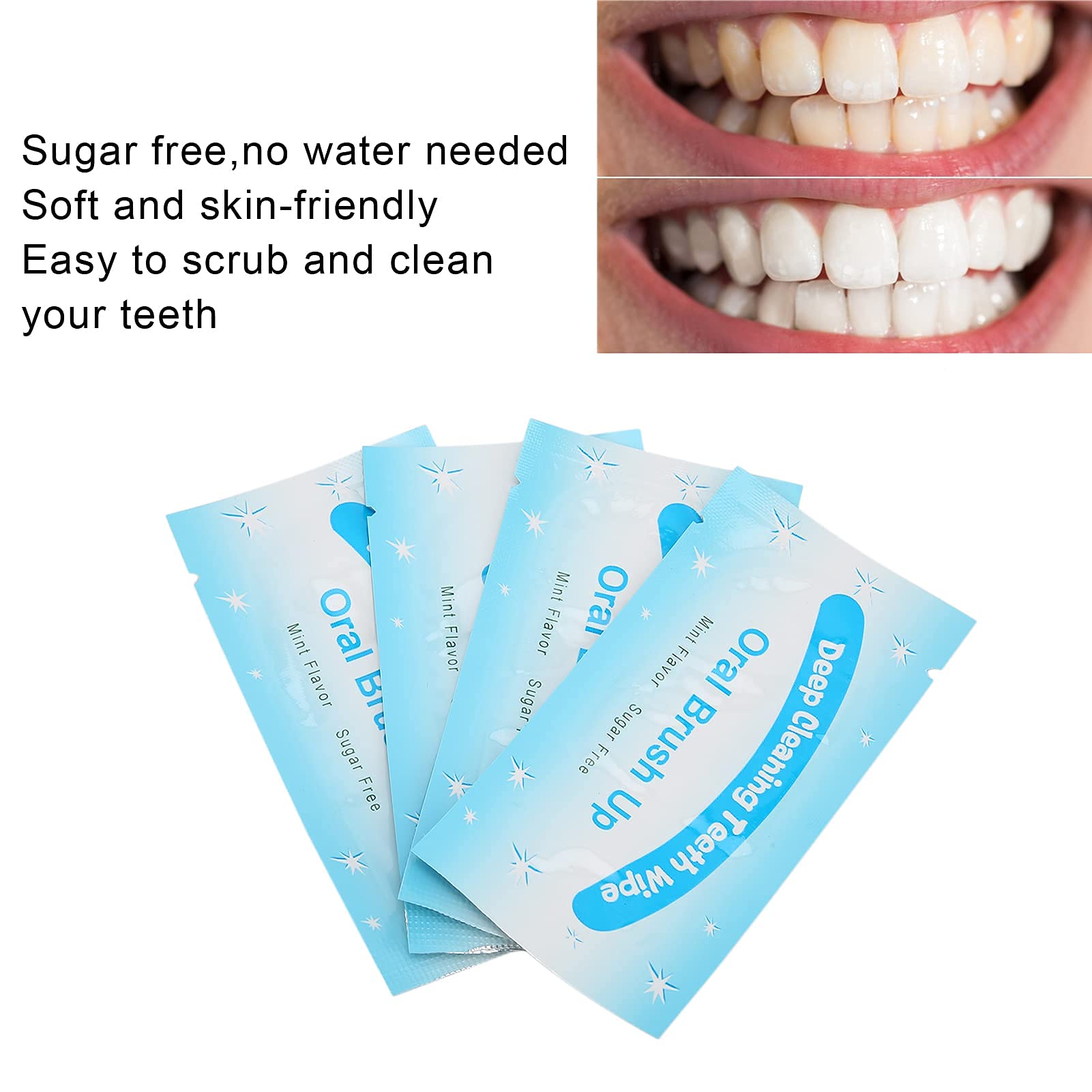 50 salviettine dentali per le zampe, salviettine sbiancanti per i denti, pulizia profonda dei denti, salviettine dentali per le zampe, salviettine per l'igiene dentale dei cani
