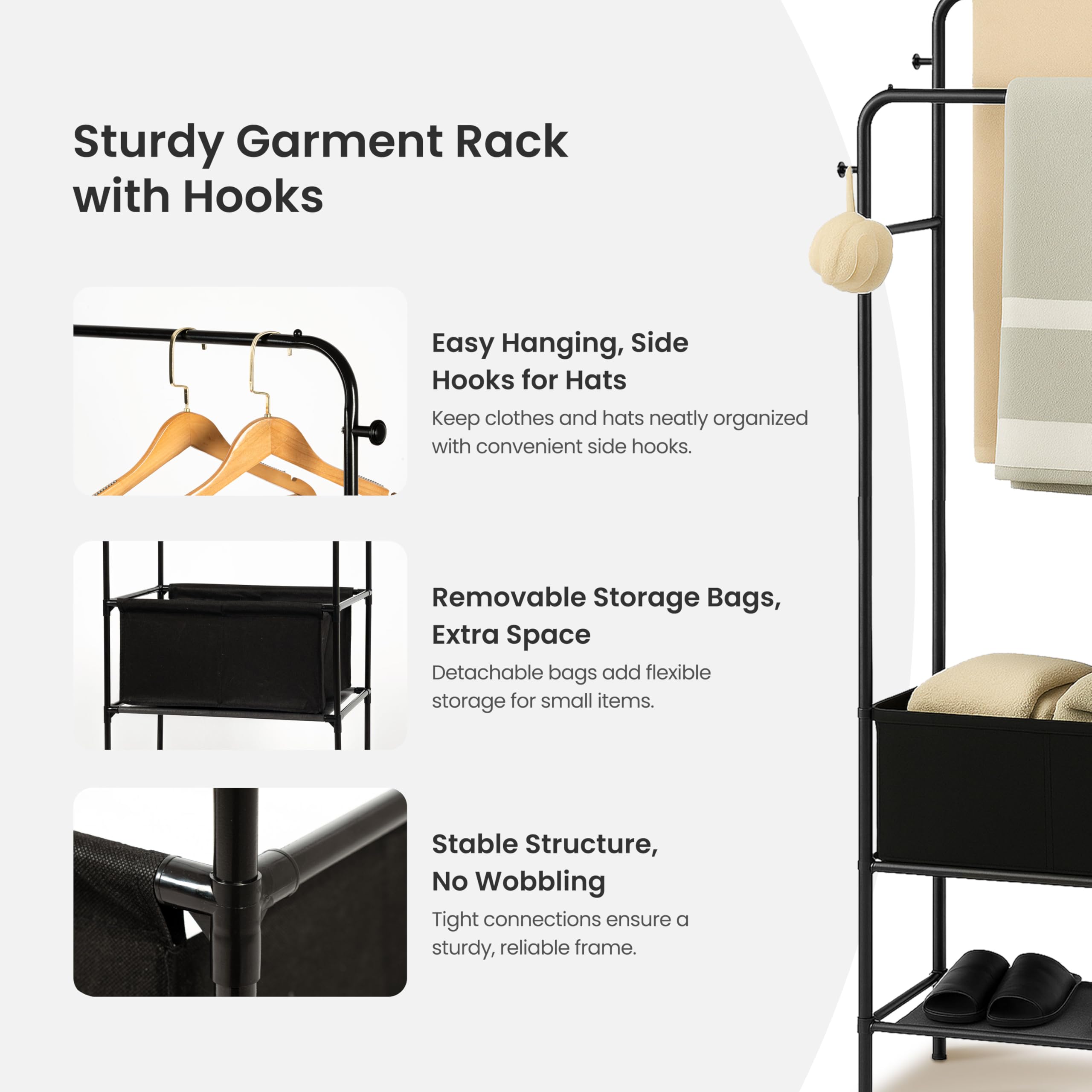 Black Freestanding Towel Rack
