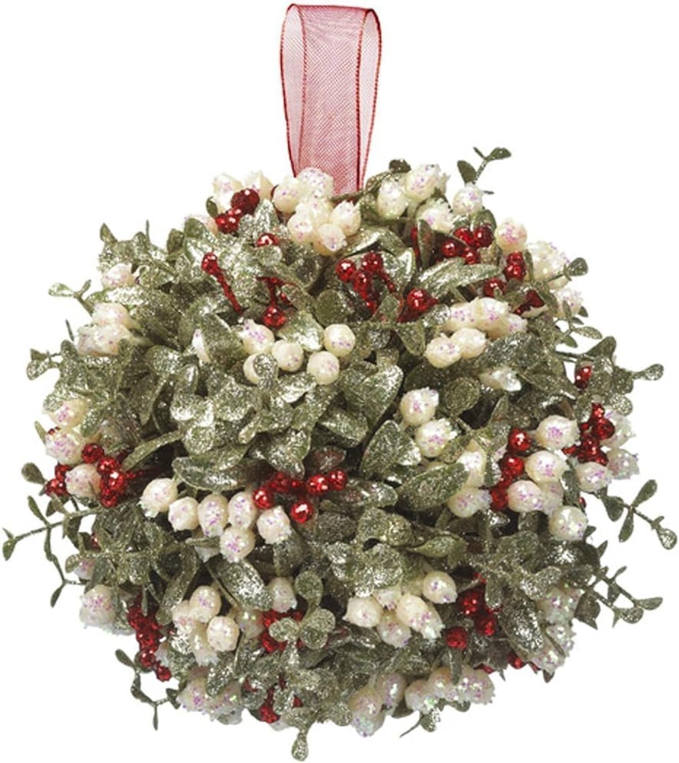 Door Décor Holly Mistletoe Kissing Ball - 10 Inch