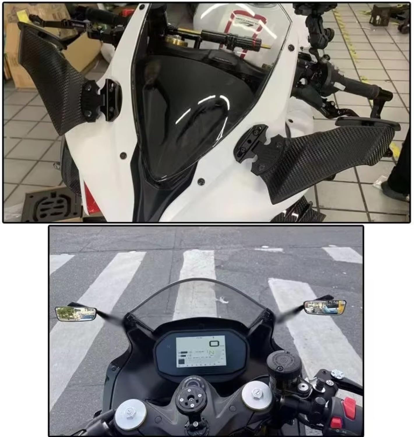 売れ筋 オートバイ エア ウィング For ZX-6R用バイクの調整可能な側面