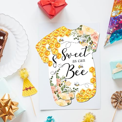 Miniatura 5 de Invitación de Baby Shower con sobres, juego de 20 invitaciones en forma de abeja dulce como puede llenar en blanco invitaciones de fiesta para mamá