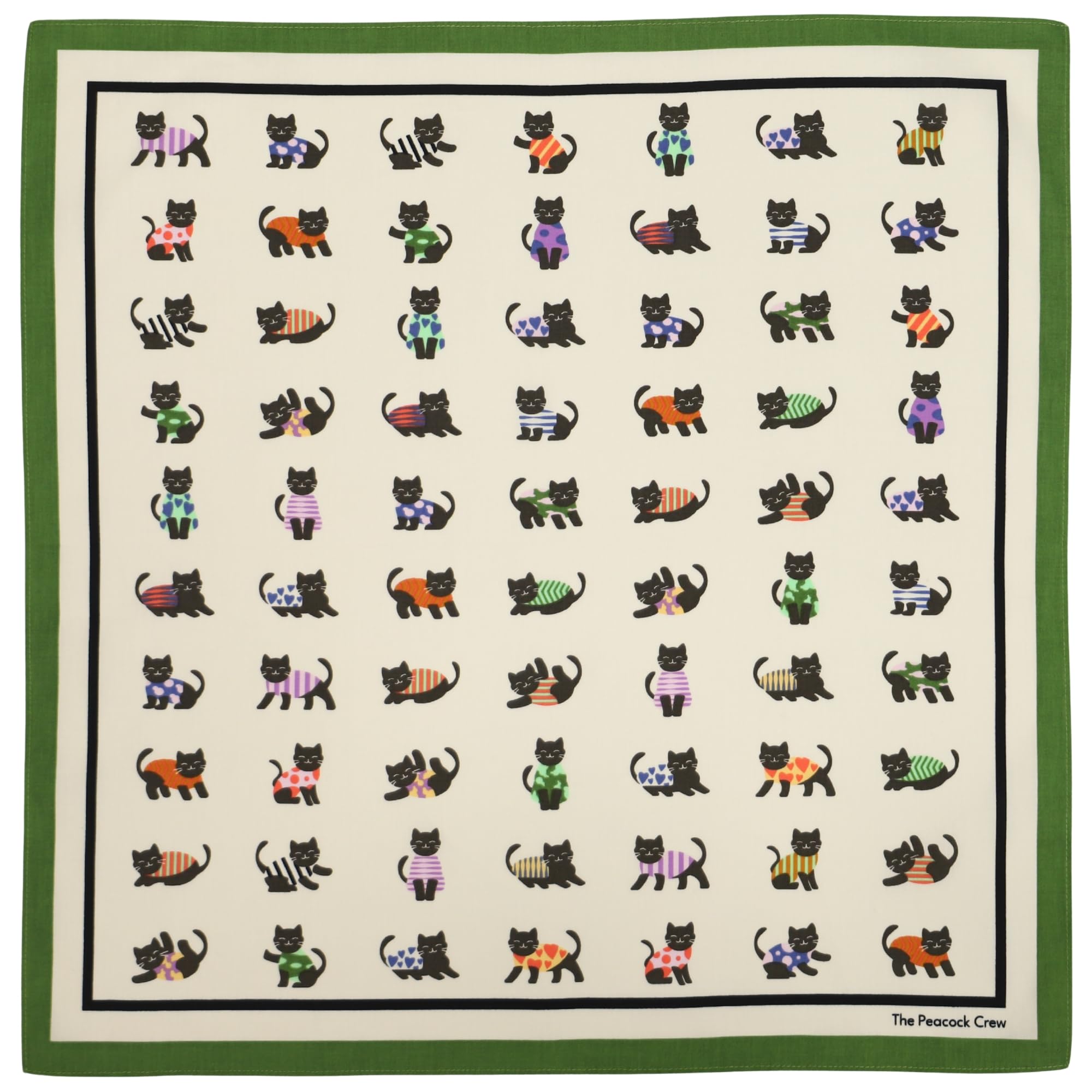 The Peacock Crew Premium Soft Cotton Designer Bandana for Men and Women 22x22 in