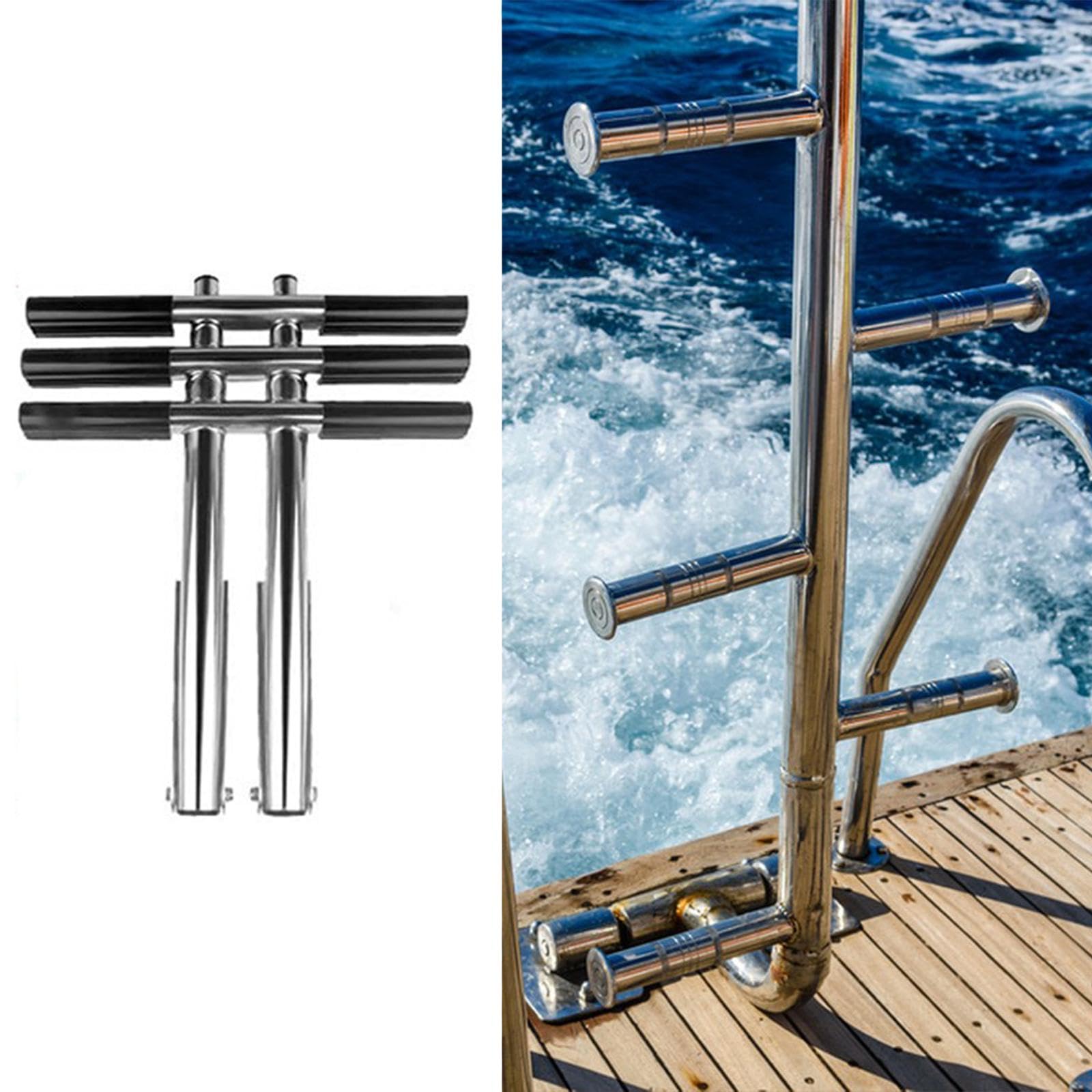 rockible Échelle de Bateau télescopique Échelles d'embarquement Échelles Extensibles en Acier Inoxydable Échelle de Bain pour Bateau, 3 étapes