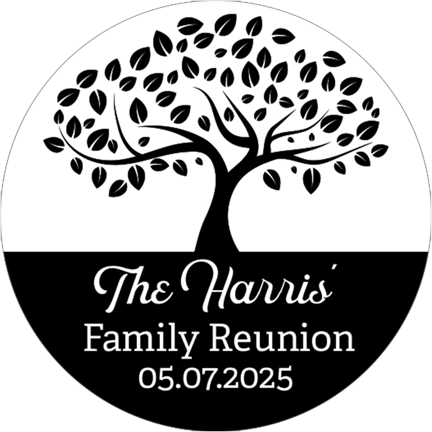 Personalized Family Reunion Party Favor Labels - 40 Stickers (Black and  White)