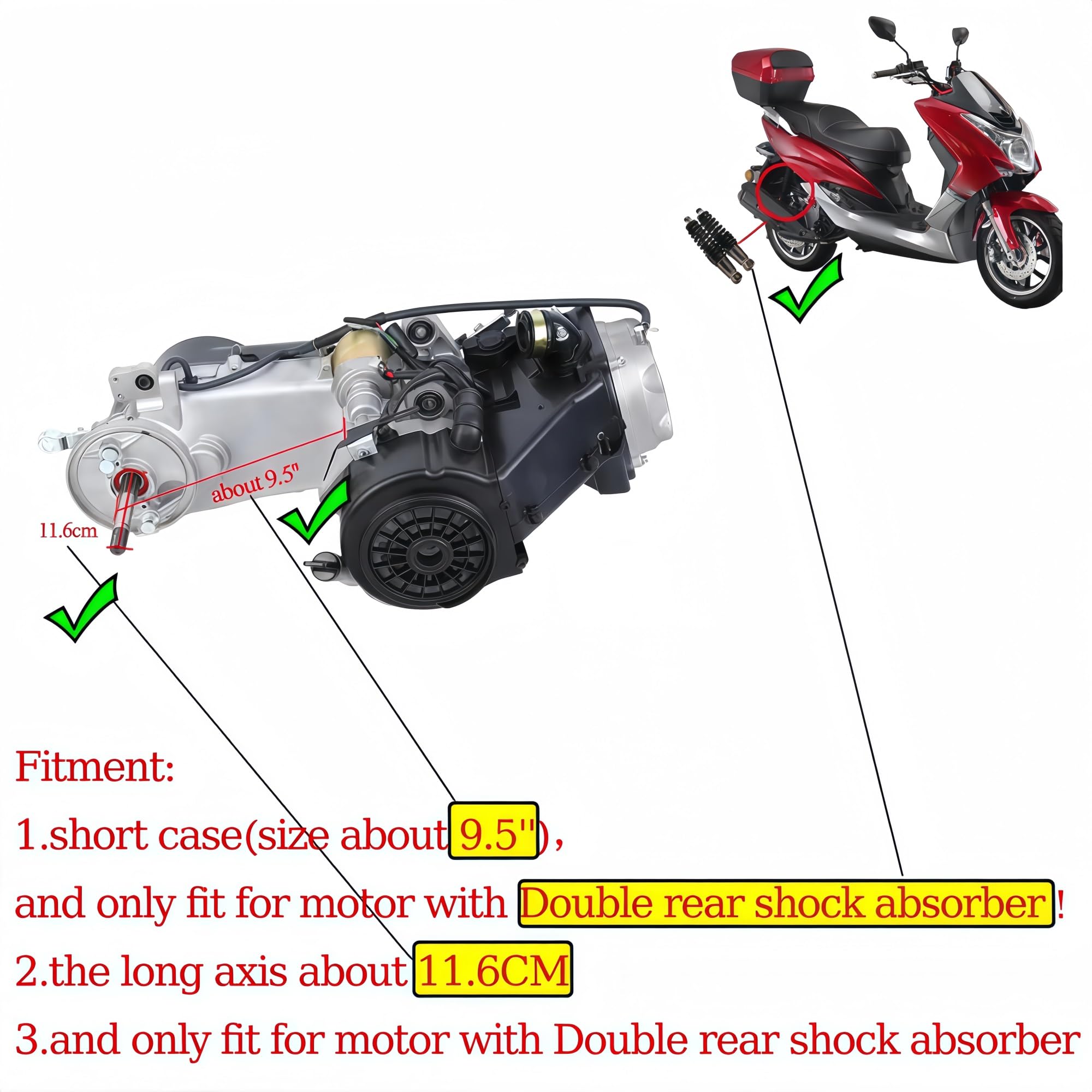 Carburadores automotrices Motor de 4 tiempos 150 para cc con caja corta GY6 para ATV, karts, motocross, refrigerado por aire