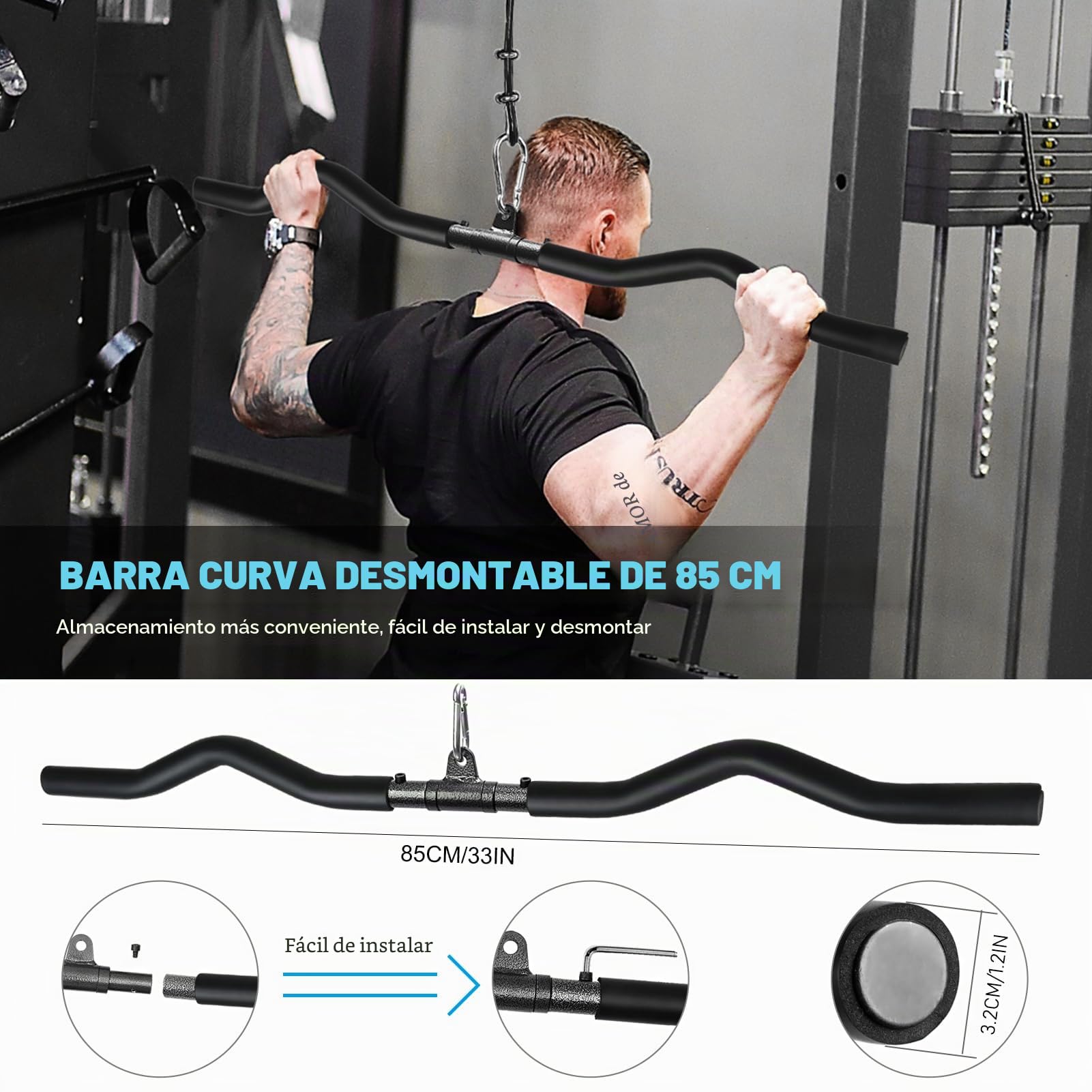 Polea Gym Casa, DIY Poleas Gimnasio Tríceps Polea Maquina Musculacion Entrenamiento Pecho Espalda Sistema de Poleas Gimnasio Casa