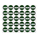 1 Pack of 300 Labels - 2025 Year Stickers, 0.75 inch Circle Dot, Color Coded Green 2025 Year Labels/Class of 2025 Stickers/Book Keeping/Office Organization Inventory