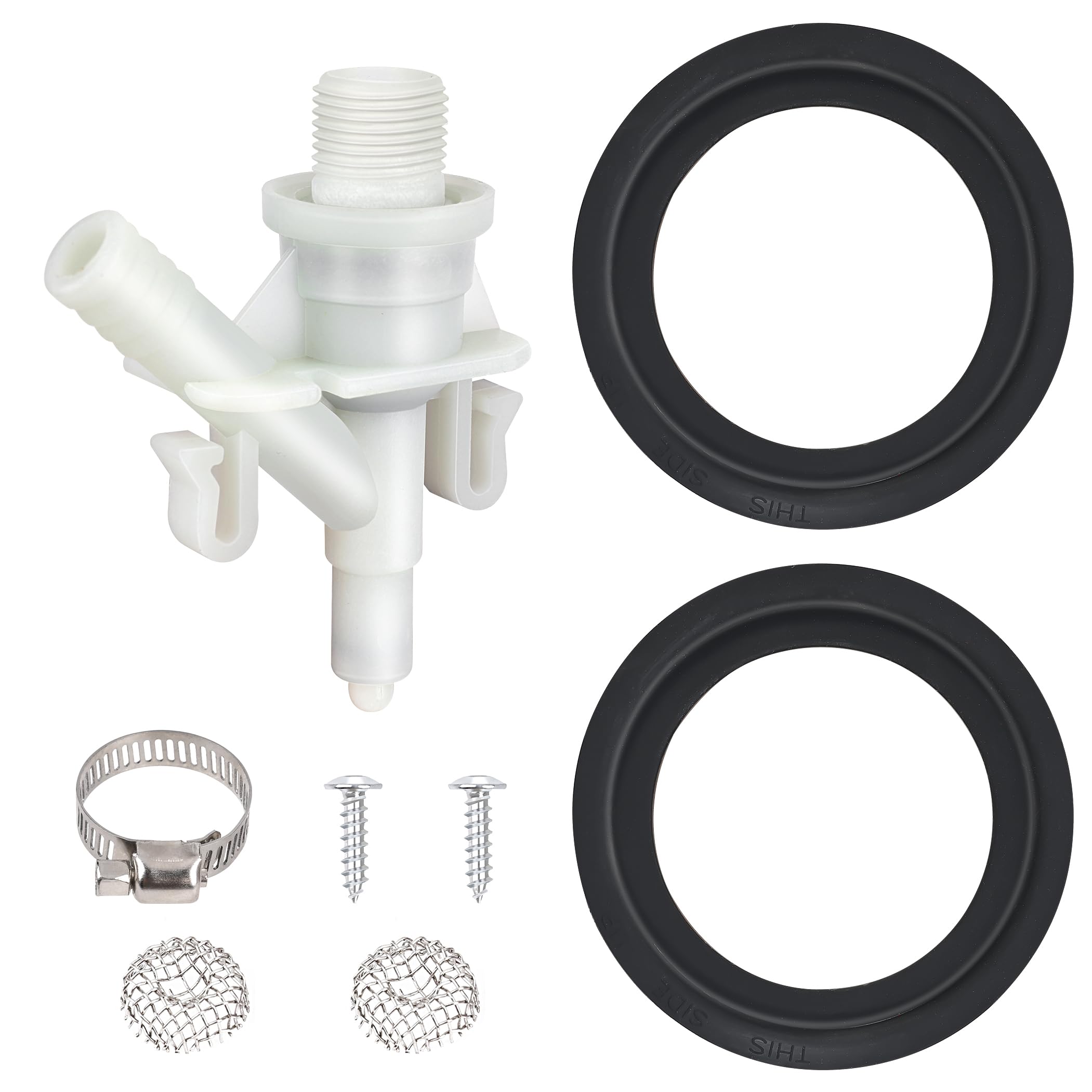 385311641 RV Toilet Water Valve Kit Replacement for Sealand Dometic RV Toilets 300, 301, 310, 311, 320, 321, Camper Trailer RV Pedal Flush Toilet Repair Kit with 385311658 Flush Ball Seal