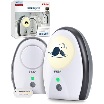 Reer 50070 Rigi Digital Baby Monitor - interference free, Low Radiation, Night Light, Intercom Function | FHSS-Funk, VOX- und