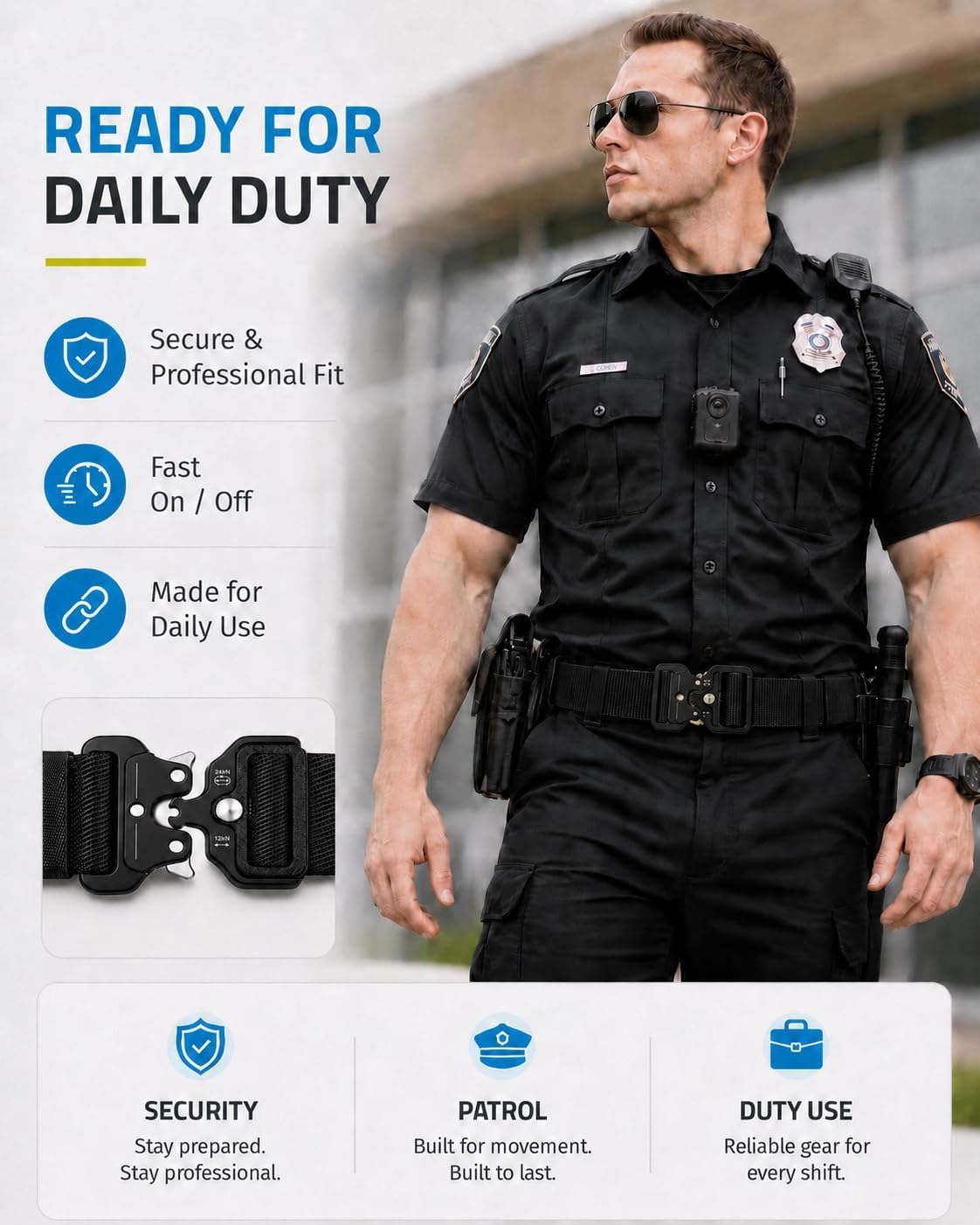 Mens Belt, Tactical Military Utility Rigger Work 1.25 Inch Belts for Men Women with Quick Release Buckle