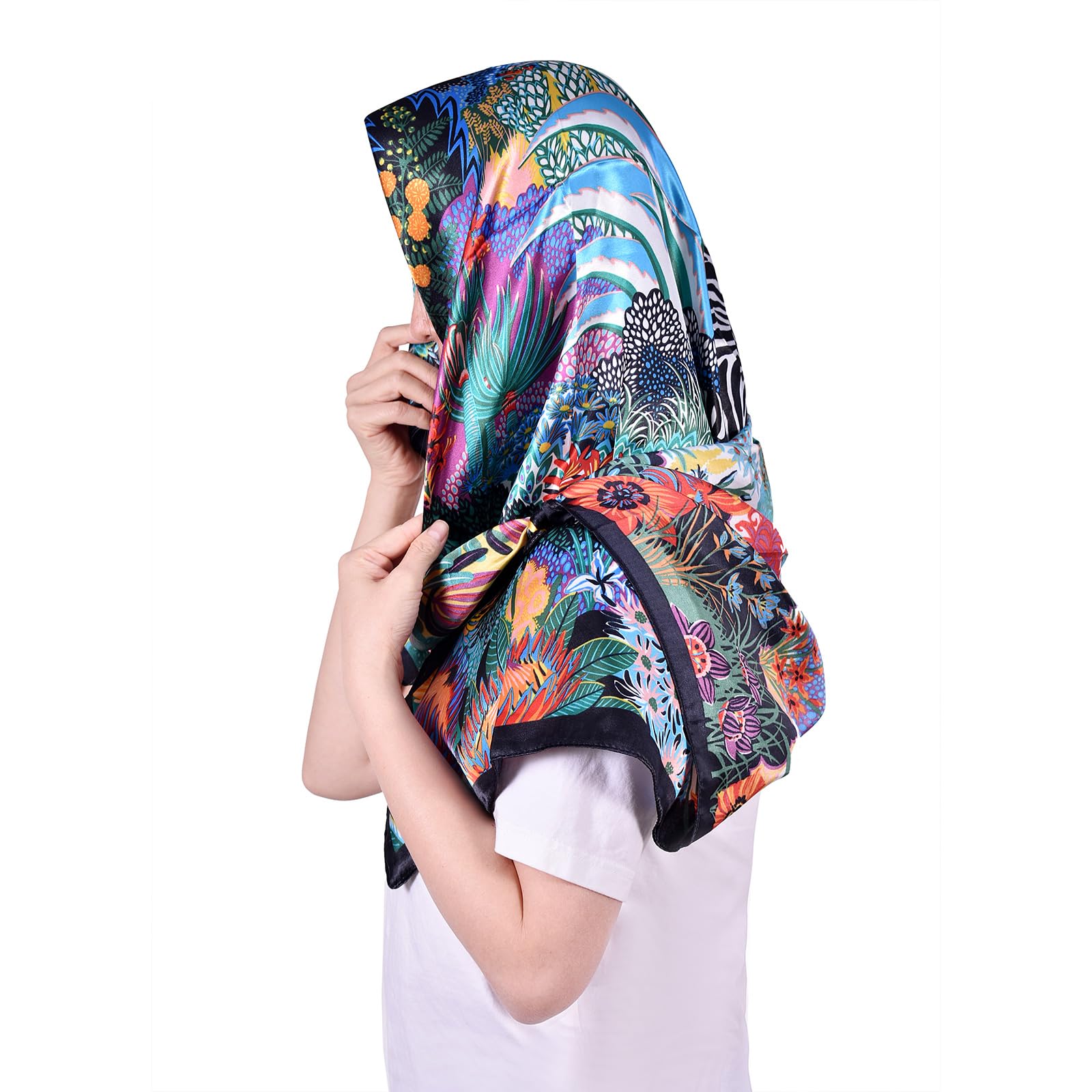 Like Silk Head Scarf for Women, Large Square Satin Scarf - Lavish Soft Fashion Accessory - Elegantly Packaged