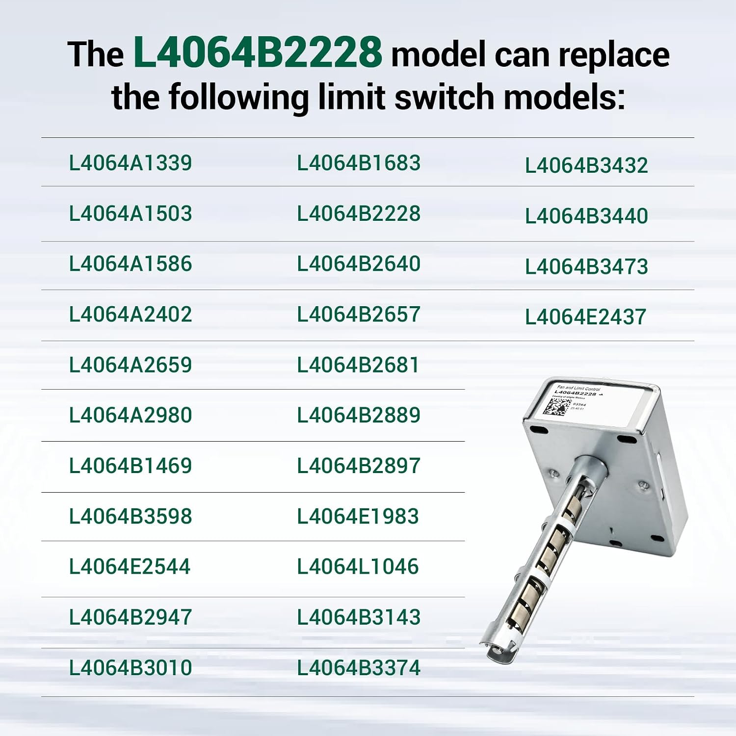 L4064B2228 Fan and Limit Controller, 5 Inch Insert, 100–250°F High Limit, Compatible with Honeywell Resideo L4064B2228 Fan & Limit Control Female Receptacles for 1/4 Inch Male Flag Connectors