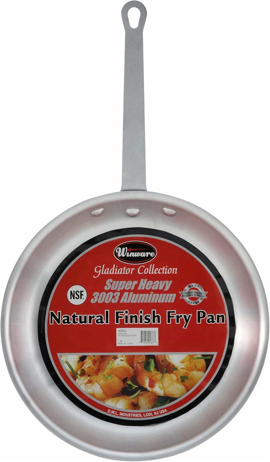 Winco AFP-12A Commercial-Grade Aluminium Fry Pan/Skillet, 12", Silver Thumbnail